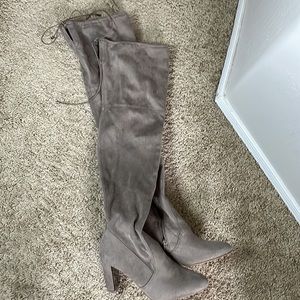 Knee high suede boots
